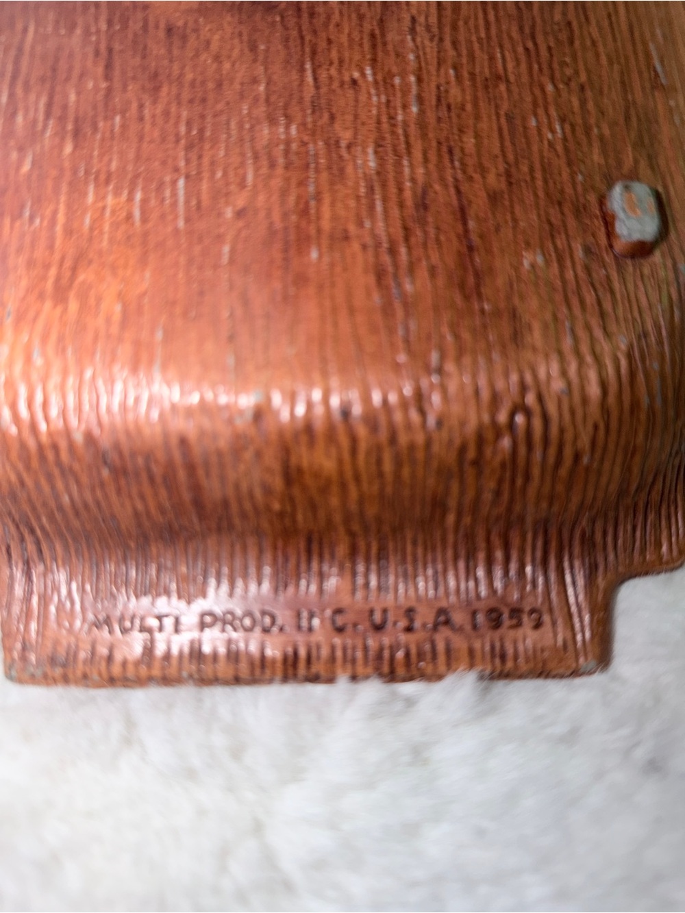 1959 Vintage Decorative Wood-Look Serving Tray with Duck Relief Key Tray 🦆 - Picture 4 of 4